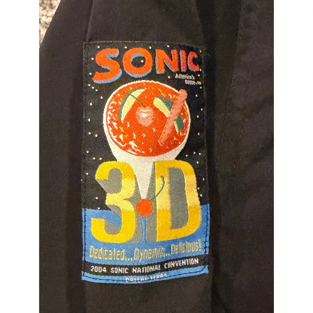 Sonic Windbreaker Pullover Mens XL Black 2004 National Convention V-Neck Jacket